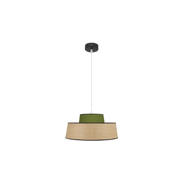 Colgante Jia 1xe27 Natural/verde Regx40x40 cm