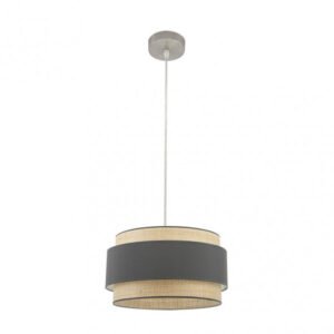 Colgante Kandy 1xe27 Natural/gris Regx40x40 Cm