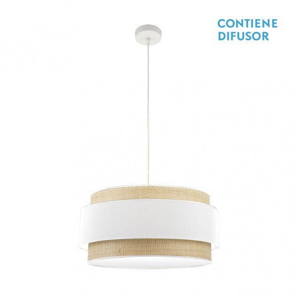 Colgante Kandy 3xe27 Natural/blanco Regx60x60 Cm