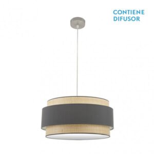 Colgante Kandy 3xe27 Natural/gris Regx60x60 Cm