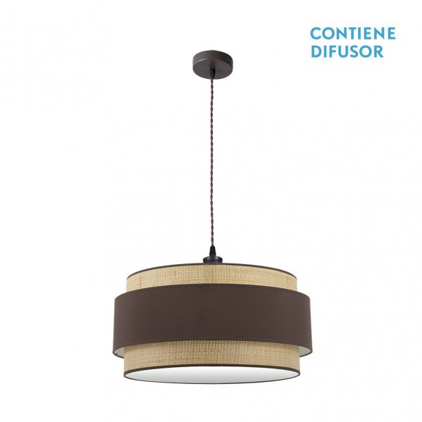 Colgante Kandy 3xe27 Natural/marron Regx60x60 Cm