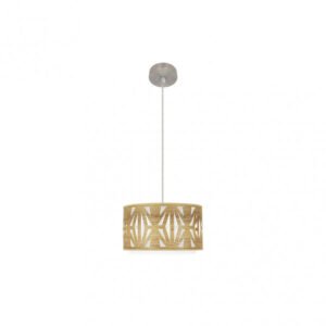Colgante Katerina 1xe27 Niquel/madera Clara Regx30x30 cm