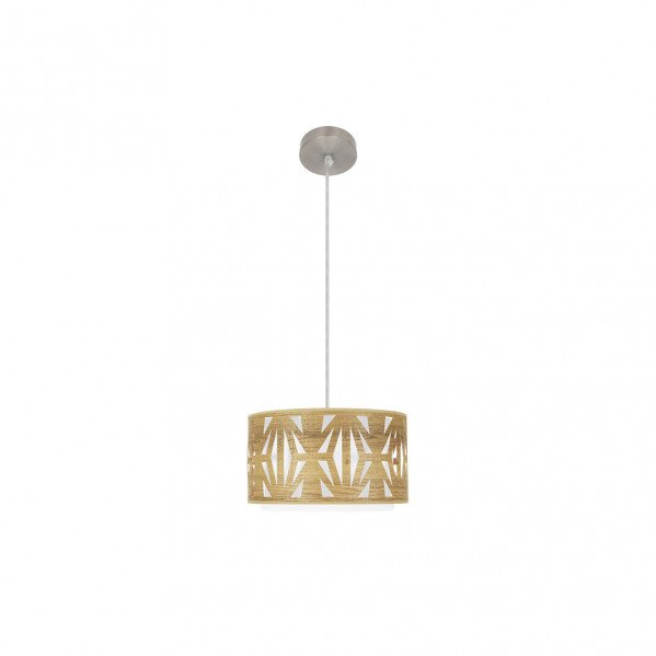 Colgante Katerina 1xe27 Niquel/madera Clara Regx30x30 cm