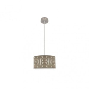 Colgante Katerina 1xe27 Niquel/madera Gris Regx30x30 cm