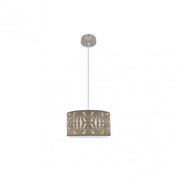 Colgante Katerina 1xe27 Niquel/madera Gris Regx30x30 cm