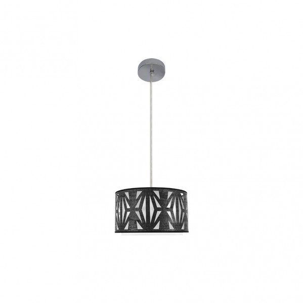 Colgante Katerina 1xe27 Cromo/madera Negra Regx30x30 cm