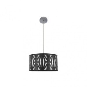 Colgante Katerina 1xe27 Cromo/madera Negra Regx40x40 cm