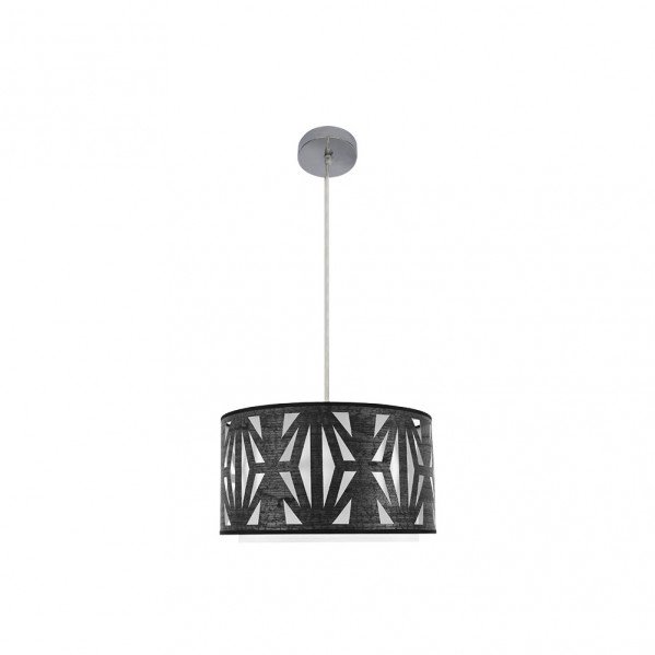 Colgante Katerina 1xe27 Cromo/madera Negra Regx40x40 cm