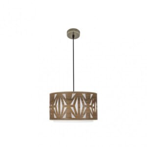 Colgante Katerina 1xe27 Cuero/madera Oscura Regx40x40 cm