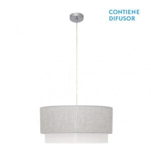Colgante Kenya 3xe27 Gris/blanco Regx50x50 Cm