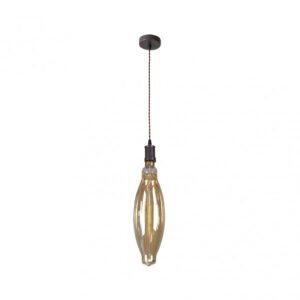 Colgante Lilia 1xe27 Marron/ambar Bombilla Incluida 8w 3000k 640lm Regx12x12 Cm