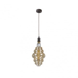 Colgante Loreto 1xe27 Marron/ambar Bombilla Incluida 8w 3000k 620lm Regx20x20 Cm