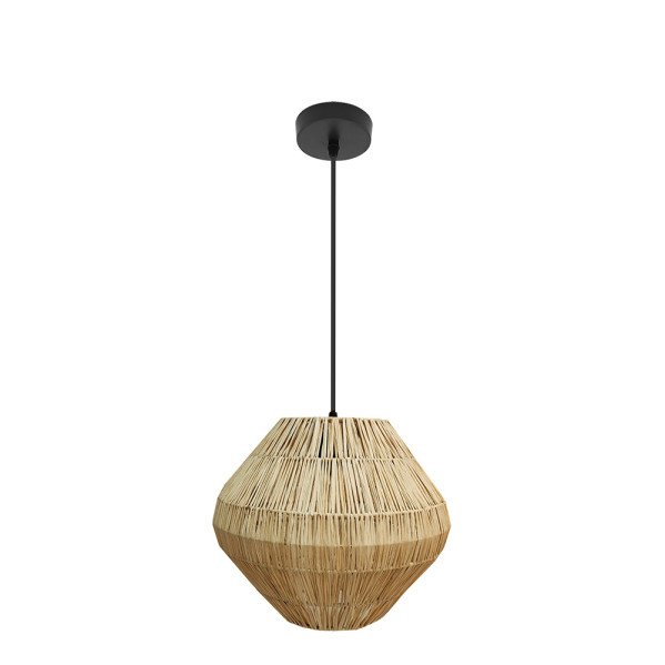 Colgante Nael 1xe27 Negro/natural Regx30x30cm Vegetal Marino
