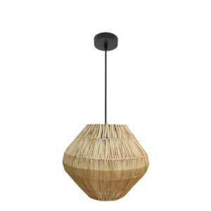 Colgante Nael 1xe27 Negro/natural Regx37x37cm Vegetal Marino
