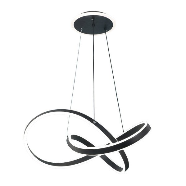 Colgante Nantes Negro 120w 3000-4000-6000k Regx60x 60cm 9600lm C/remoto Y Reg.intensidad