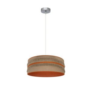 Colgante Natalia 1xe27 Niquel/saco-naranja Regx40x40 Cm