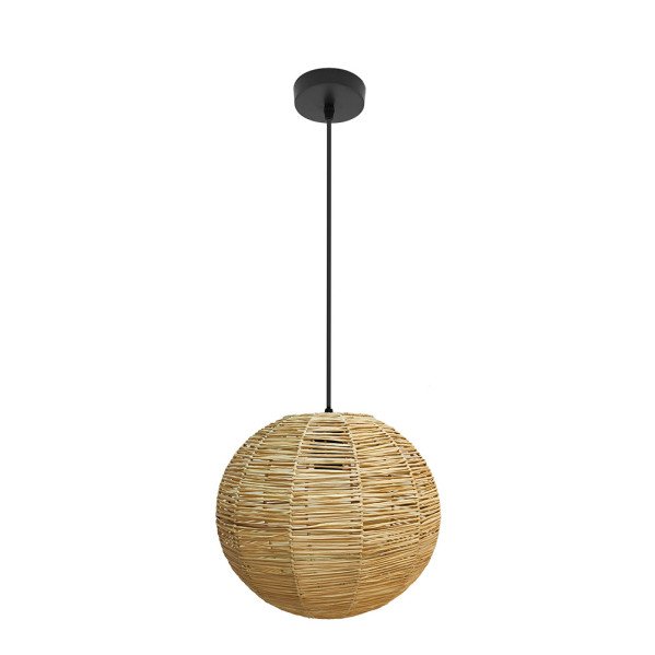 Colgante Orfeo 1xe27 Negro/natural Regx30x30cm Vegetal Marino