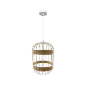 Colgante Piamonte 1xe14 Blanco/natural Regx26x26cm