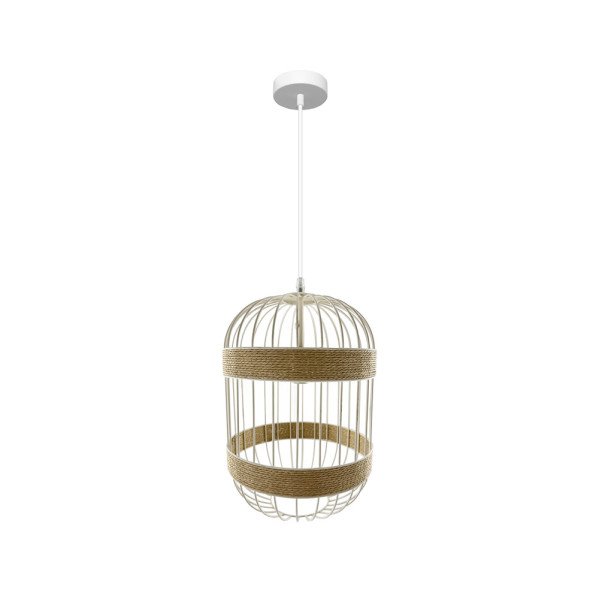 Colgante Piamonte 1xe14 Blanco/natural Regx26x26cm