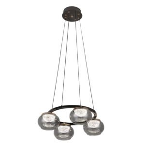 Colgante Pompeya 4l Neg 28w 3000-4000-6000k C/remoto Y Reg.intensidad 2520lm Regx48x48 Cm