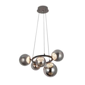 Colgante Pompeya 5l Negro 35w 3000-4000-6000k C/remoto Y Reg.intensidad 3150lm Regx58x58 Cm