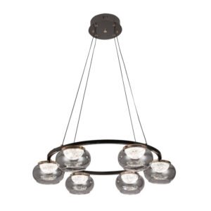 Colgante Pompeya 6l Negro 42w 3000-4000-6000k C/remoto Y Reg.intensidad 3780lm Regx67x67 Cm
