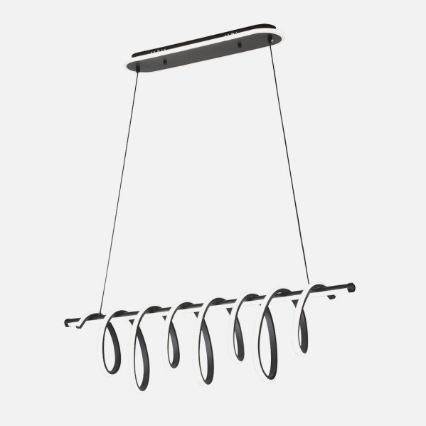 Colgante Premium Negro 157w 3000-4000-6000k 13884lm C/luz Ambiente Remoto Y Reg.intensidad Regx90x26cm