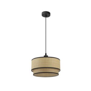 Colgante Roque 1xe27 Natural/negro Regx40x40 Cm