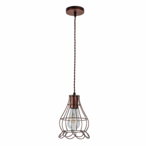 Colgante Rustico Herraje 1xe27 Marron Regx16x16 Cm