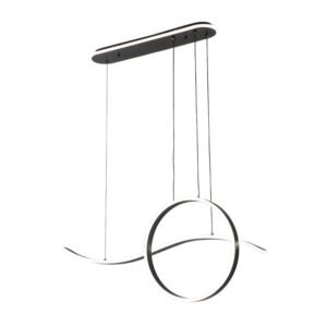 Colgante Style Negro 205w 3000-4000-6000k 17940lm C/luz Ambiente Remoto Y Reg.intensidad Regx100x15cm