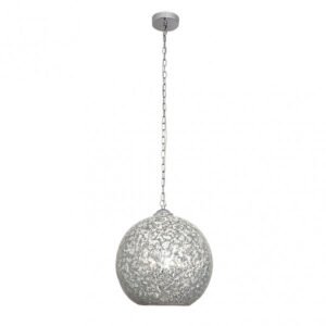 Colgante Tenor 1xe27 Cromo Mosaico Regx30x30 Cm