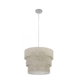 Colgante Triple Smile 1xe27 Cromo/cemento Gris Regx40x40 Cm