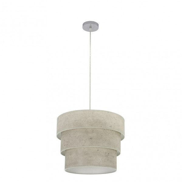Colgante Triple Smile 1xe27 Cromo/cemento Gris Regx40x40 Cm
