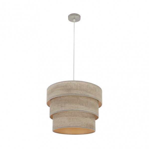 Colgante Triple Smile 1xe27 Niquel/madera Gris Regx40x40 Cm