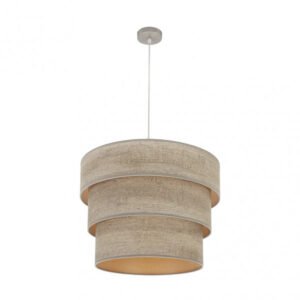 Colgante Triple Smile 3xe27 Niquel/madera Gris Regx50x50 Cm