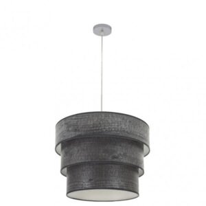 Colgante Triple Smile 3xe27 Cromo/madera Negra Regx50x50 Cm