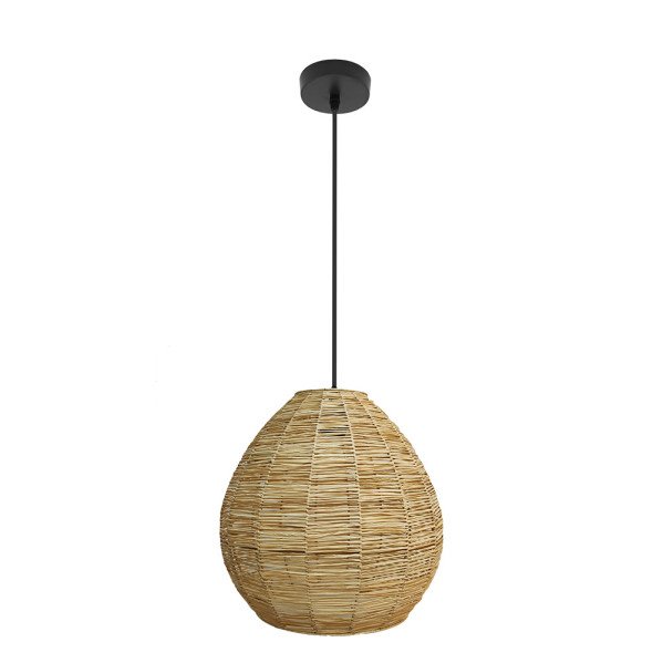 Colgante Vitox 1xe27 Negro/natural Regx35x35cm Vegetal Marino