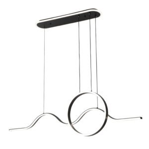 Colgante Year Negro 177w 3000-4000-6000k 15756lm C/luz Ambiente Remoto Y Reg.intensidad Regx120x15cm
