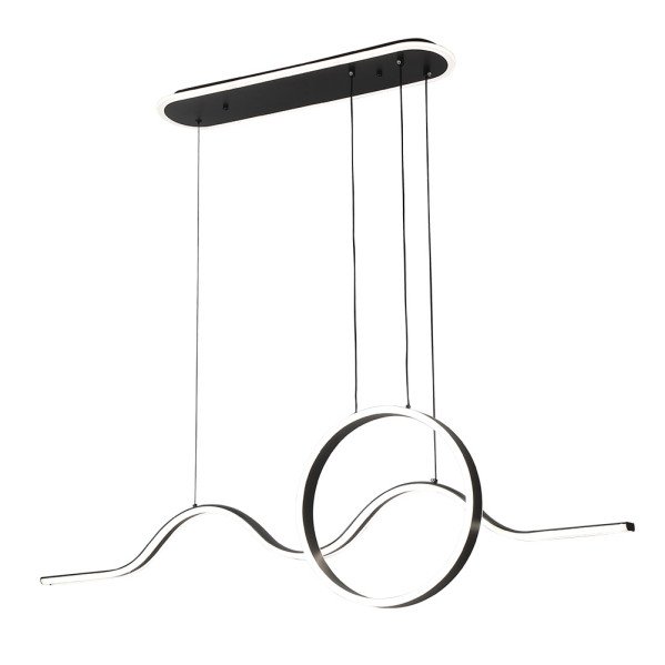 Colgante Year Negro 177w 3000-4000-6000k 15756lm C/luz Ambiente Remoto Y Reg.intensidad Regx120x15cm