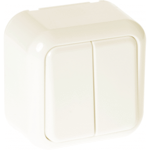 Conmutador Doble Ancient 2 Teclas Beis 6x6x3 Cm