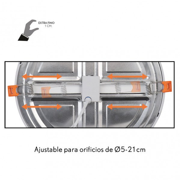 Downlight 20w 5500k Blanco Lejania 1x23x23 Cm 1900lm Empotrar Corte Ajustable 5-21d