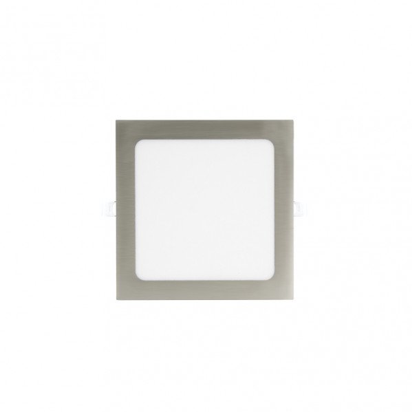 Downlight Basalto 12w 6500k Niquel Cuadrado 1080lm 2,5x17x17 Cm Corte 15,5x15,5 Cm