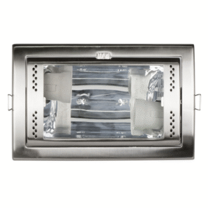 Downlight Rectangular Empotrar 2xe27 Niquel 10x21,5x14,5 Cm Corte 21,5x13,5cm