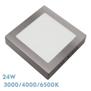 Downlight Superf.gabro 24w 3000k-4000k-6500k Niquel 2160lm 3,5x29x29 Cm