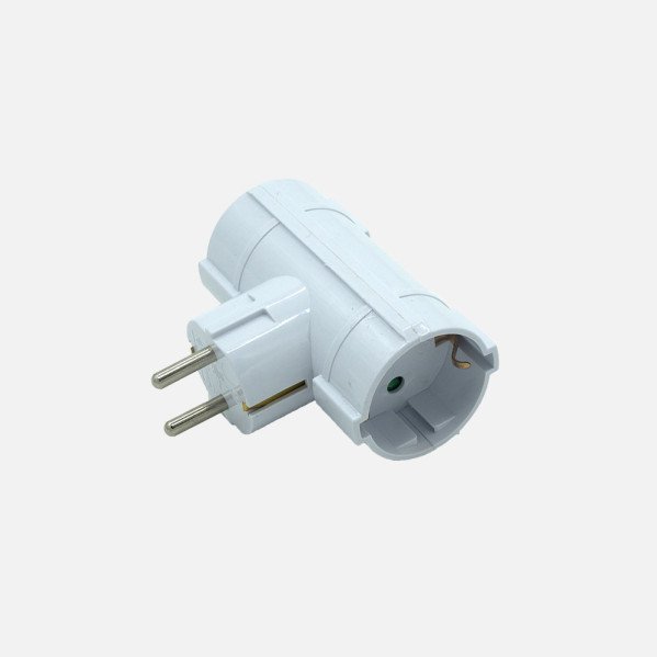 Eco Adaptador 2tomas Blister Mod5 2p+e 16a 230v Blanco Protecc. Infantil 4x8,5x10cm