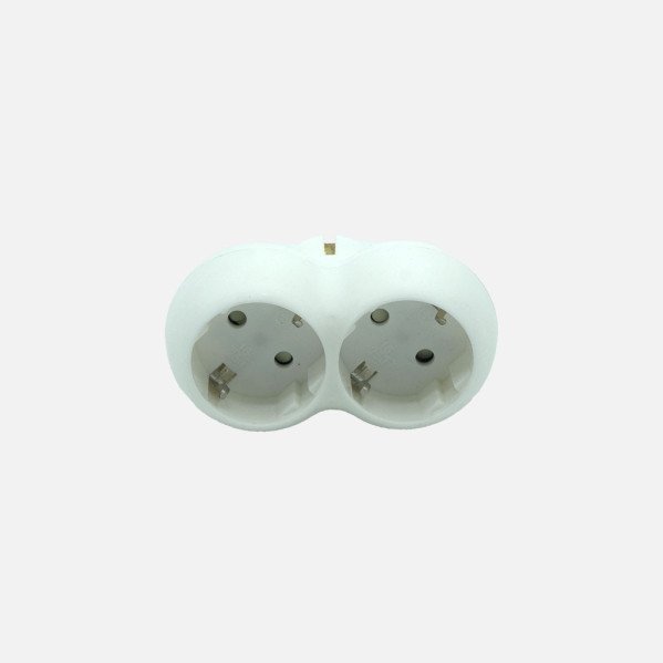 Eco Adaptador 2tomas Blister Mod6 2p+e 16a 230v Blanco Protecc. Infantil 5x10x8cm