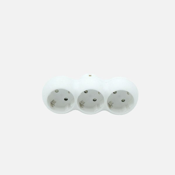 Eco Adaptador 3tomas Blister Mod7 2p+e 16a 230v Blanco Protecc.Infantil 5x14x8cm