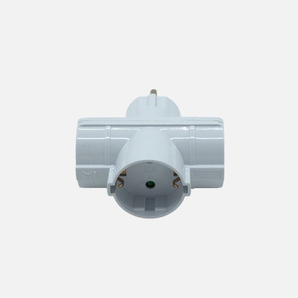 Eco Adaptador 3tomas Retract.mod4 2p+e 16a 230v Blanco Ptotecc. Infantil 4x8,5x10cm