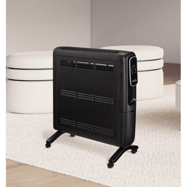 Emisor Termico Aluminio Alpino 1500w Negro 2pot Display C/remoto,antivuelco,temp.reg.61,8x51x25,5cm