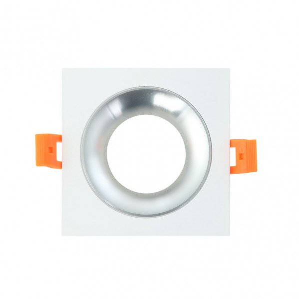 Empotrable Anou 1xgu10 Cuadrado Blanco/cromo 2x9,2x9,2 Cm 8 De Corte.c/portalampara